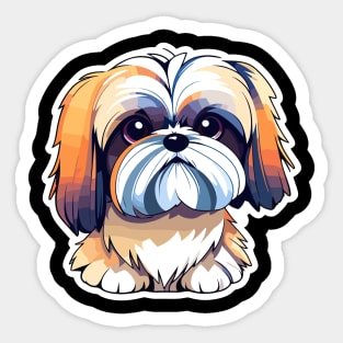Shih Tzu Dog Illustration Sticker